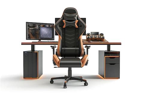 Premium Photo | Setup of Gaming Chair and Isolated Computer