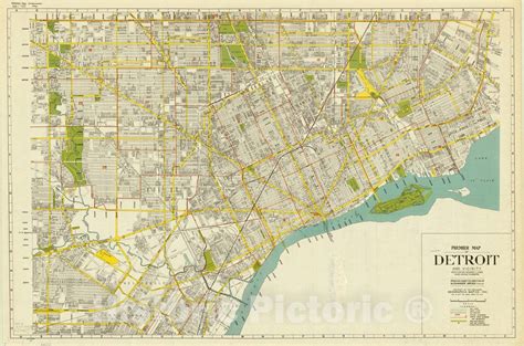 Map Detroit Michigan 1948 Premier Map Of Detroit And Vicinity Fe