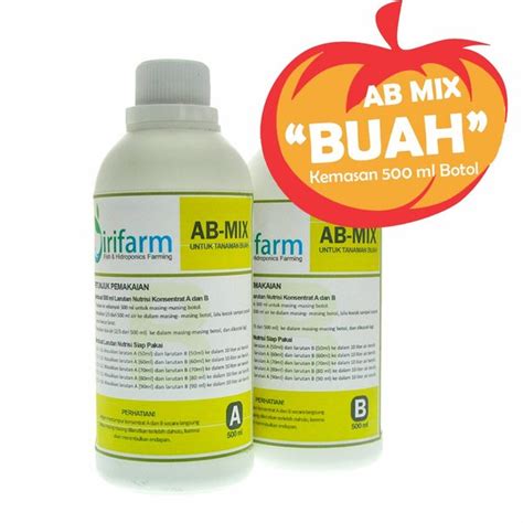 Jual DISKON AB Mix 0 5L Botol Pupuk Nutrisi Hidroponik Tanaman Buah