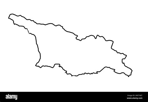 Outline Silhouette Map Of The Eastern European Country Of Georgia