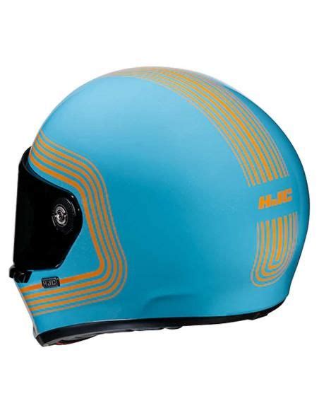 Casco Neo Retro Hjc V10 Foni En Azul Cascos De Moto Cascos Cascos Integrales