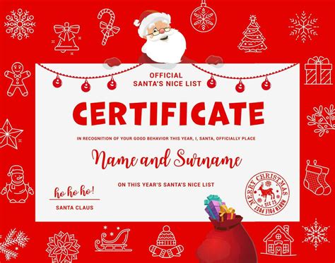 Christmas Santa certificate or diploma with Noel 27769313 Vector Art at ...