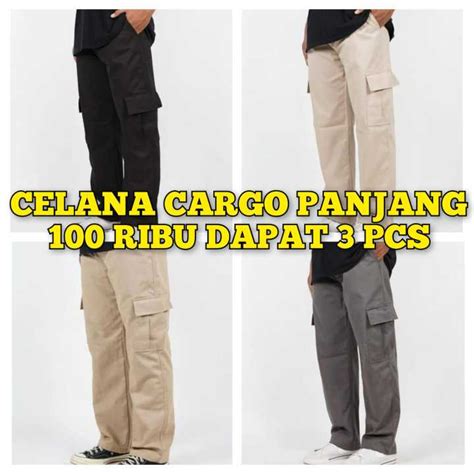 Celana Panjang Cowok Keren Cargo Tactical Bahan Katun Pinggang Kolor