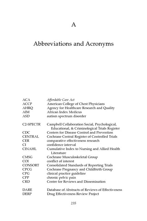 Appendix A Abbreviations And Acronyms Finding What Works In Health