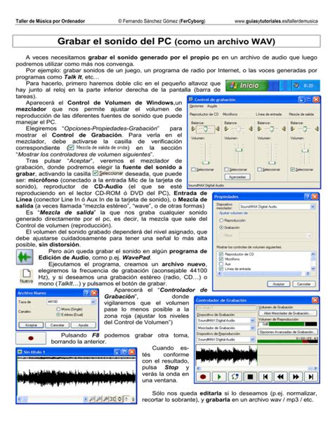 Grabar El Sonido Del PC Como Un Archivo Wav