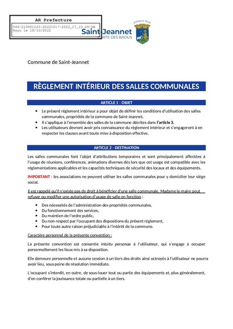 Calaméo 2022171009 Annexe Règlement Intérieur Des Salles Communales