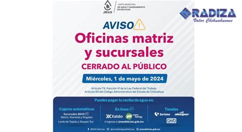 Aviso De Cierre De Oficinas Jmas