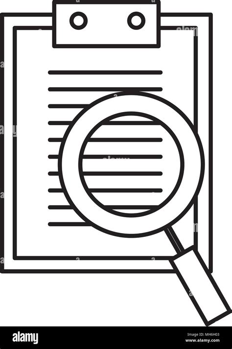 Checklist Document With Magnifying Glass Stock Vector Image And Art Alamy