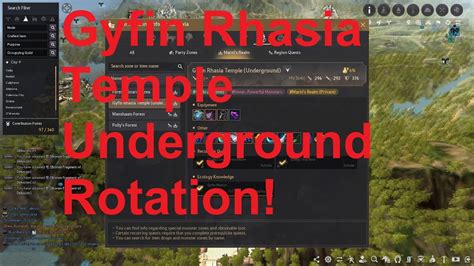 Gyfin Rhasia Underground Rotation And Guide Black Desert Online