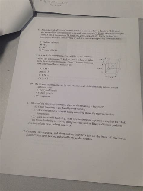 Solved A Bypothetical Ax Type Of Ceramic Material Is Known Chegg