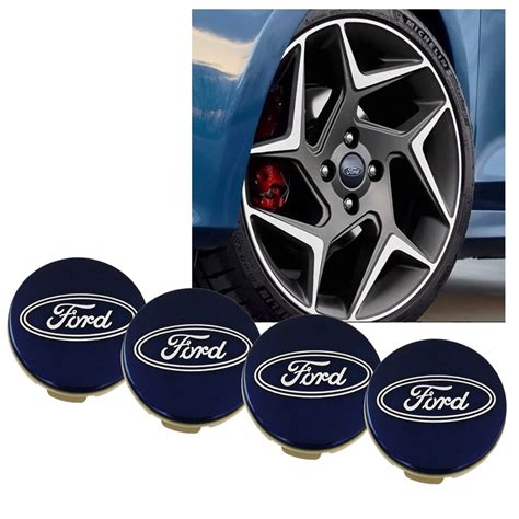 Jogo De Calotinha Central Miolo Da Roda Ford Focus Ecosport Azul Faz