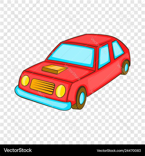 Red Car Icon In Cartoon Style Royalty Free Vector Image