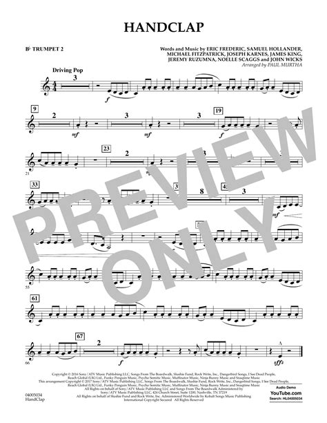 Handclap Bb Trumpet By Paul Murtha Sheet Music For Concert Band At