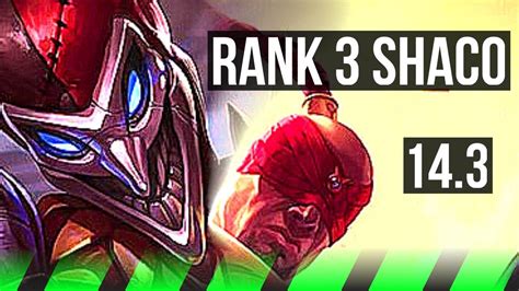 SHACO Vs LEE SIN JNG Rank 3 Shaco 11 2 2 Godlike BR Challenger