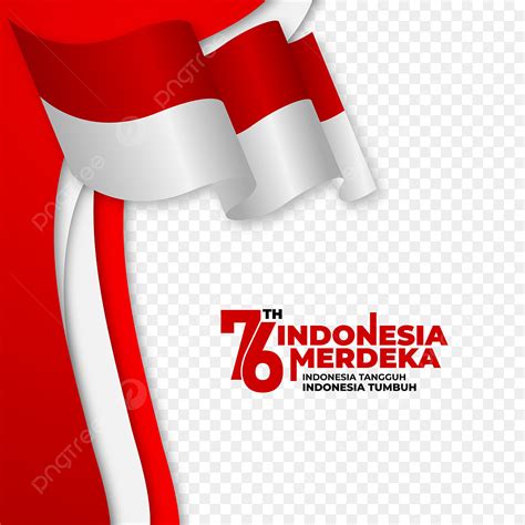 Gambar Desain Spanduk Indonesia Merdeka Dengan Bendera Realistis