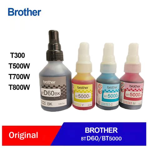 Brother Genuine Original BTD60BK BT5000 Black Cyan Magenta Yellow Ink