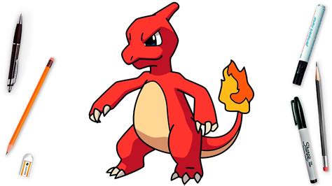 How To Draw Charmeleon Easy Step By Step Pokemon Drawing Tutorial