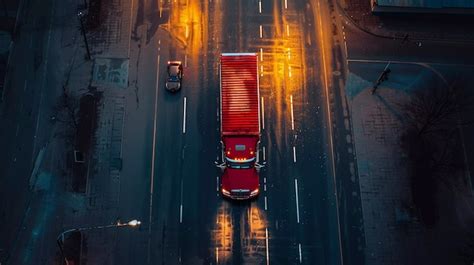 Operazione Di Camion E Logistica Al Tramonto Foto Gratis