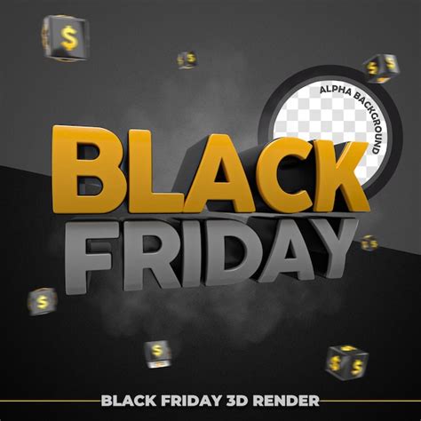 Premium Psd Text D Render Black Friday