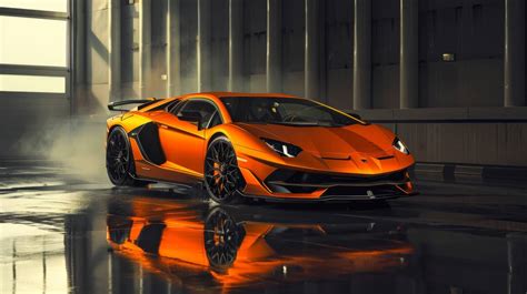 Lamborghini Aventador SVJ in a vibrant orange hue