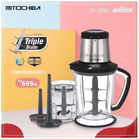 Jual New Mithociba Food Chopper Ch Kapasitas Liter Blender Mito