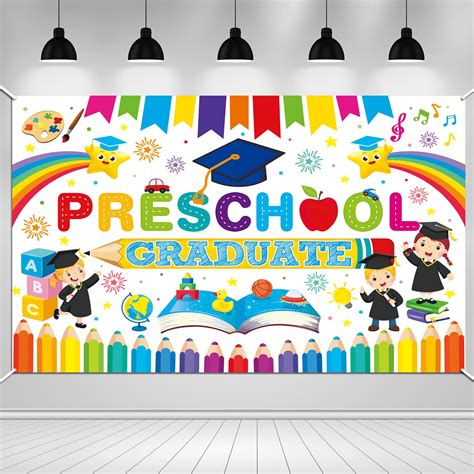 Buy HOWAF Preschool Graduation Backdrop Large Graduation Banner For