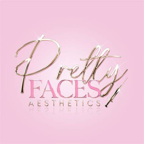 Pink And Gold Pretty Faces Aesthetics Beauty Logo