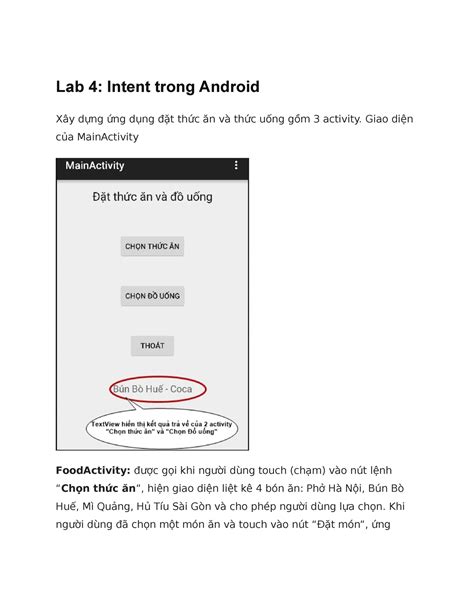 Lab 4 Sdfsdf Lab 4 Intent Trong Android Xây Dựng ứng Dụng đặt Thức