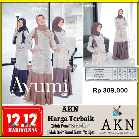 Jual Ethica Ayumi Gamis Terbaru Shopee Indonesia