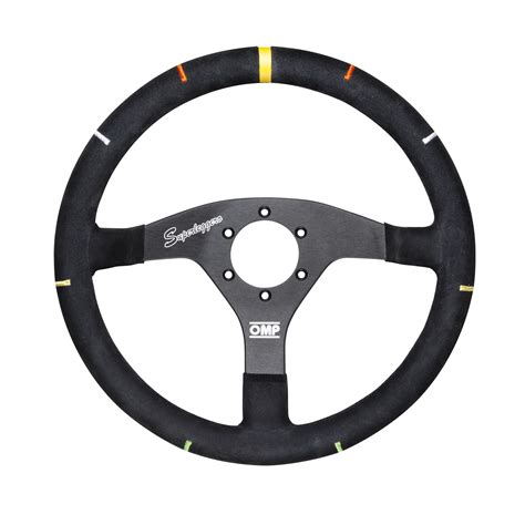 Flat Steering Wheel In Aluminium Diam Mm With Colored Steer