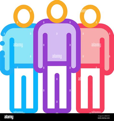 Group Of People Icon Vector Outline Illustration Stock Vector Image