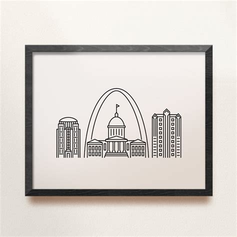 St. Louis Skyline Line Art | Backstory Map Co.