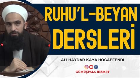 Ruhu L Beyan Dersleri Ders 094 19 Ekim 2023 Ali Haydar Kaya