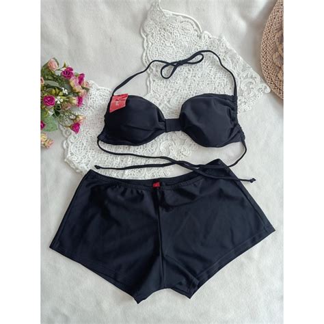 Jual BK 3306 XO3 HITAM BIKINI PANTAI MODEL BUTTERFLY DENGAN BUSA