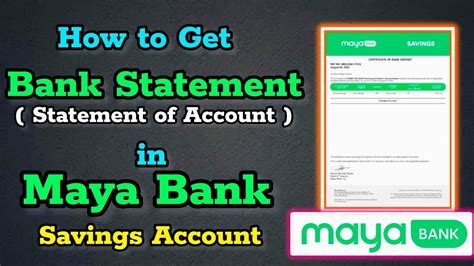 How To Get Statement Of Account In Maya Bank Paano Kumuha Ng Bank