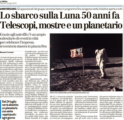 Lo Sbarco Sulla Luna 50 Anni Fa Articoli E Servizi Stampa Circolo