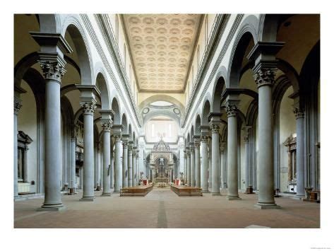 Size 24x18in Giclee Print Nave And Choir Of Santo Spirito Florence