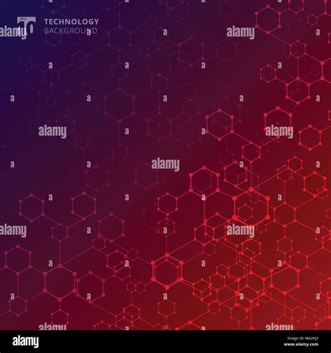 Tecnolog A Geom Trica Abstracta Hex Gono Con Puntos De Conexi N De Las