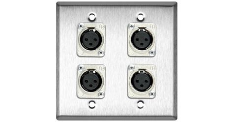 TecNec WPL 2113 2 Gang Stainless Steel Wall Plate With 4