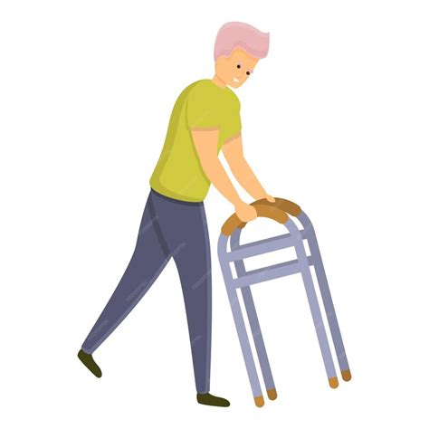 premium vector young boy  walker icon cartoon  young boy