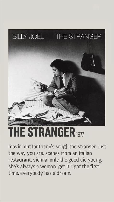 The Stranger Billy Joel In 2022 Billy Joel Minimalist Poster