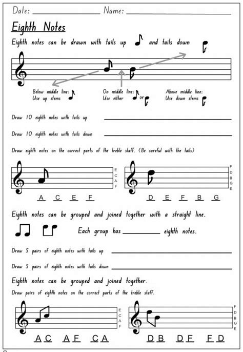 Eighth Notes Activity Sheet - Studyladder Interactive Learning Games