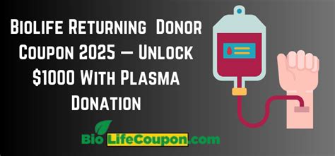 Revolutionize Your Compensation For Blood Donation Unlock 1200 With Biolife New Donor Coupon