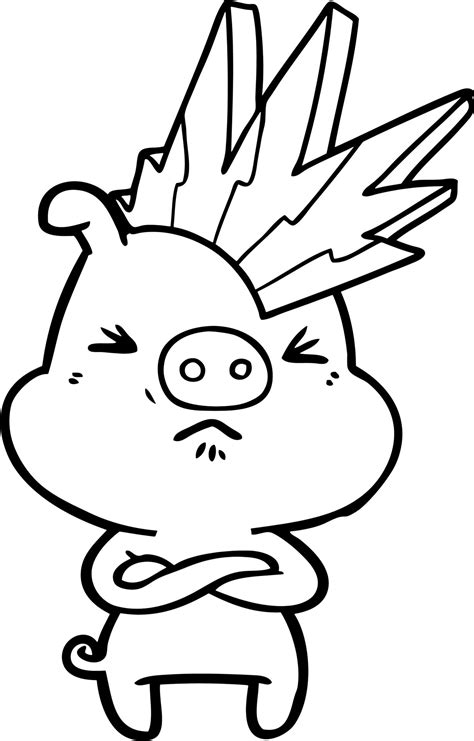 Cartoon Angry Pig 12378219 Vector Art At Vecteezy