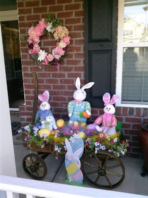 60 Outdoor Easter Decorations Ideas Which Are Colorful And Egg Stra