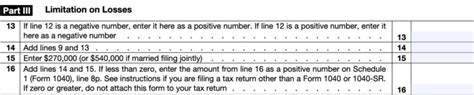 IRS Form 461 Instructions Limitation On Business Losses