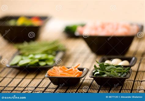 Wok ingredients stock photo. Image of cooking, veggie - 4877120