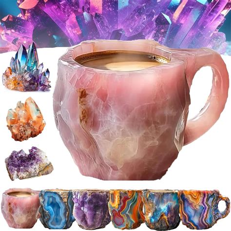 Amazon Mineral Crystal Coffee Mugs 2024 New Multi Colored