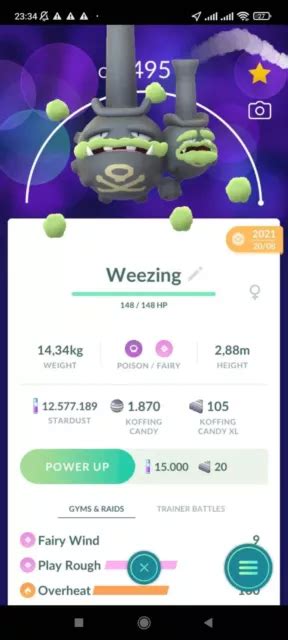 POKÉMON GO WEEZING Galarian 3Moveset CP under 2500 PVP Ultra League T