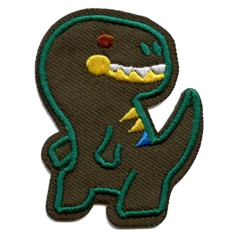 Small T Rex Dinosaur Embroidered Iron On Patch